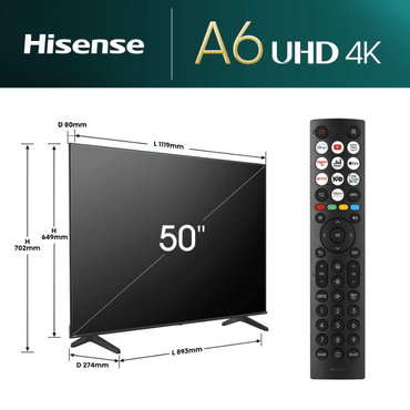 Hisense Televiseur 50 Smart Tv 4K Uhd 60 Hz 50A6N — Connecto au Maroc | Connecto.ma