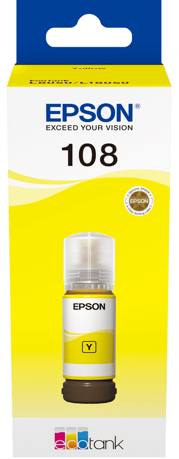 Bouteille Epson Eco Tank 108 Jaune — Epson au Maroc | Connecto.ma