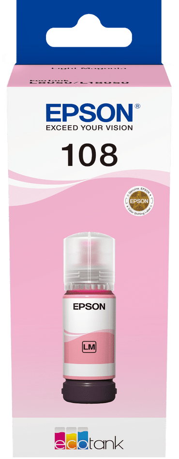 Epson108 Rouge Clair Bouteille Dencre Ecotank Dorigine C13T09C64A — Epson au Maroc | Connecto.ma