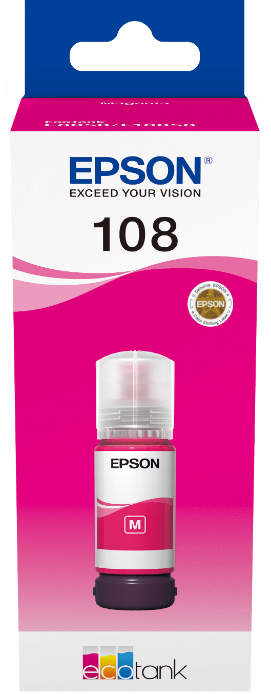 Epson108 Rouge Bouteille Dencre Ecotank Dorigine C13T09C34A — Epson au Maroc | Connecto.ma