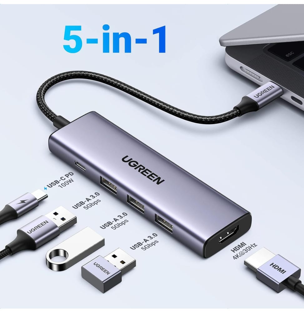 Ugreen Hub Usb C 5 En 1 15596 — Connecto au Maroc | Connecto.ma