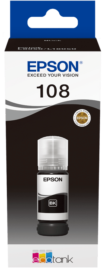 Epson108 Noir Bouteille Dencre Ecotank Dorigine C13T09C14A — Epson au Maroc | Connecto.ma