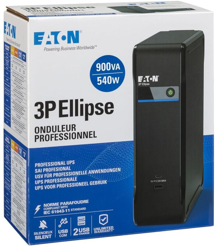 Onduleur Off Line Eaton 3P Ellipse 540 W 900 Va 4 Prises Fr Usb 3P900Uf — Connecto au Maroc | Connecto.ma