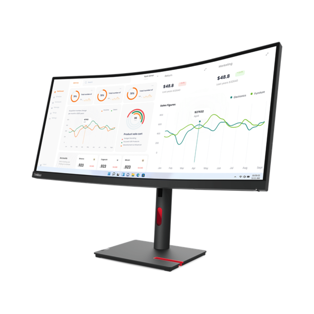 Lenovo Ecran Incurve Thinkvision T34W 30 34 Qhd 63D4Gat1Eu — Lenovo au Maroc | Connecto.ma