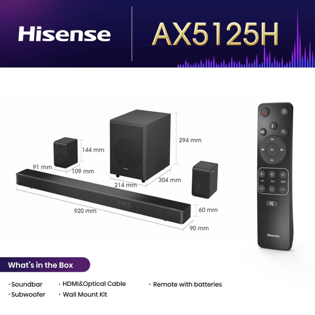 Barre De Son Hisense Ax5125H — Connecto au Maroc | Connecto.ma