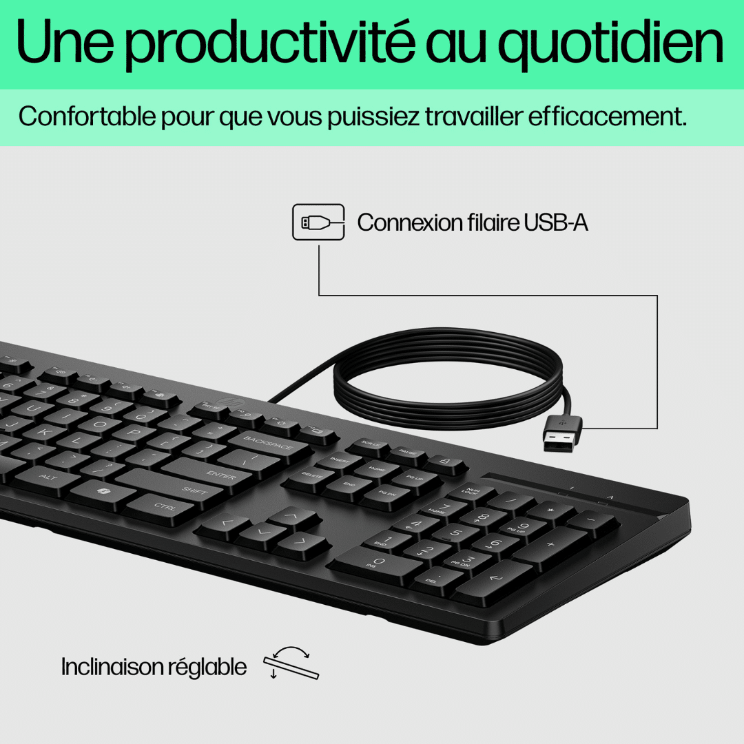 Hp 125 G2 Clavier Filaire Usb Francais Azerty Ay2Y7Aa Ay2Y7Aaab6 — HP au Maroc | Connecto.ma