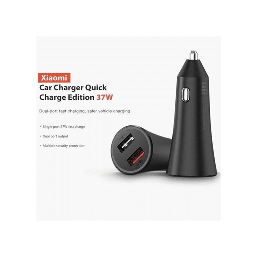 Chargeur De Voiture Mi Dual Port 37W Universel Noir — Connecto au Maroc | Connecto.ma
