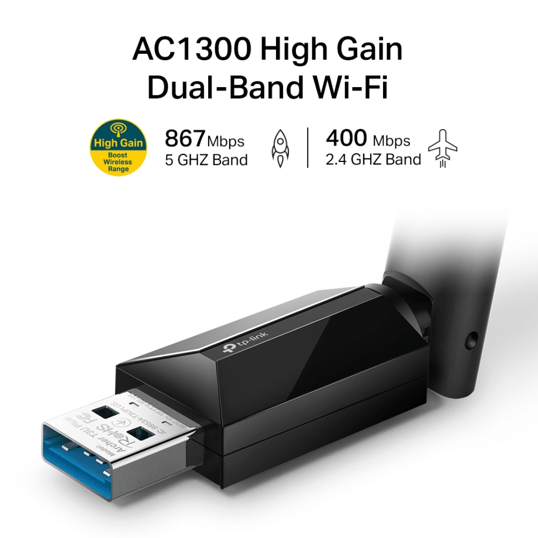Tp Link Archer T3U Plus Adaptateur Wifi Bi Bande Ac1300 Usb Gain Eleve Archer T3U Plus — Connecto au Maroc | Connecto.ma