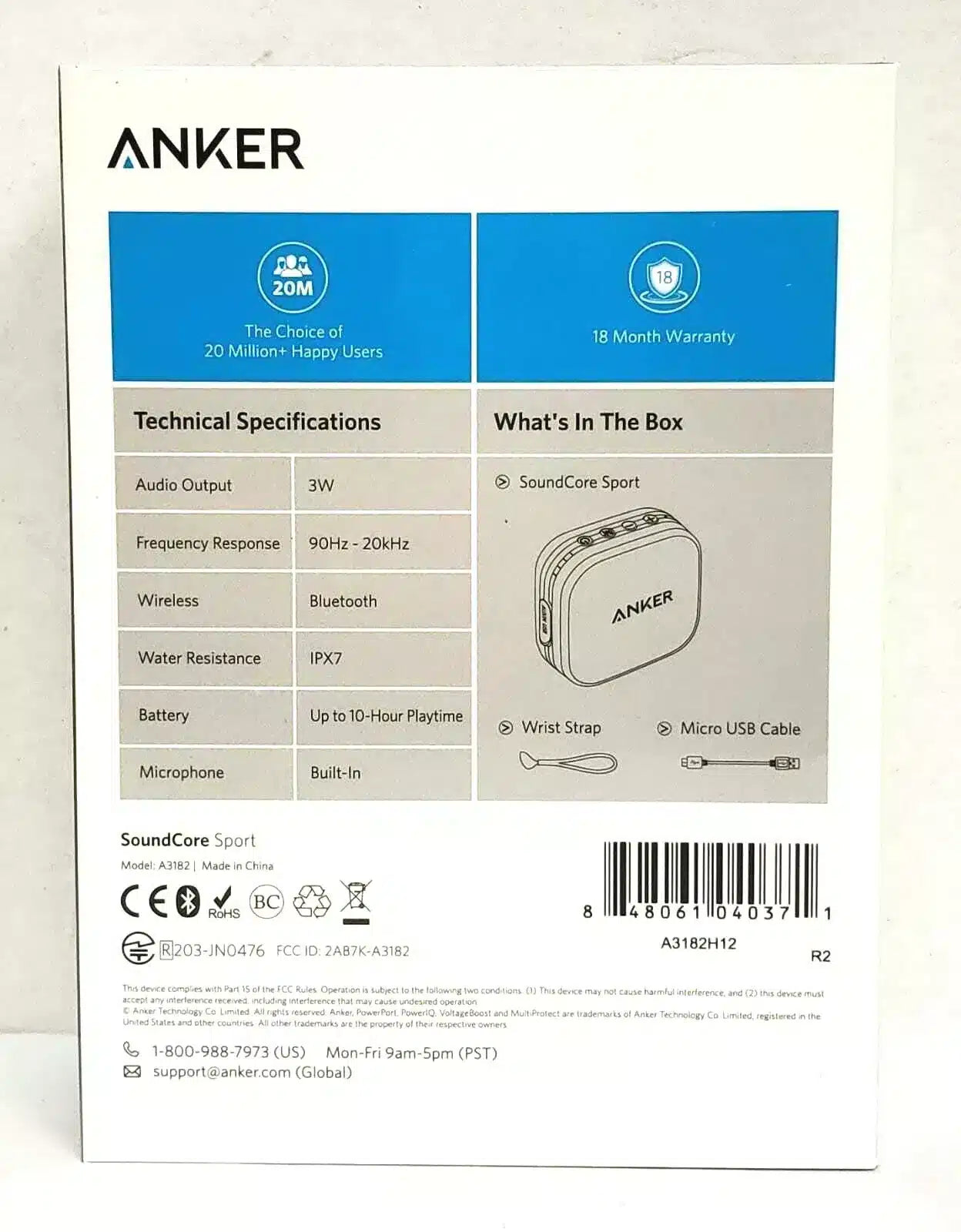 Anker Soundcore Sport Waterproof Mini Bluetooth Speaker Black A3182H11 — Anker au Maroc | Connecto.ma