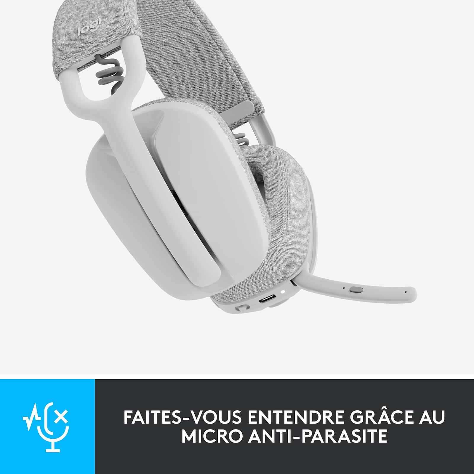 Logitech Zone Vibe 100 Casque Sans Fil Bluetooth Avec Micro Blanc 981 001213 — Logitech au Maroc | Connecto.ma