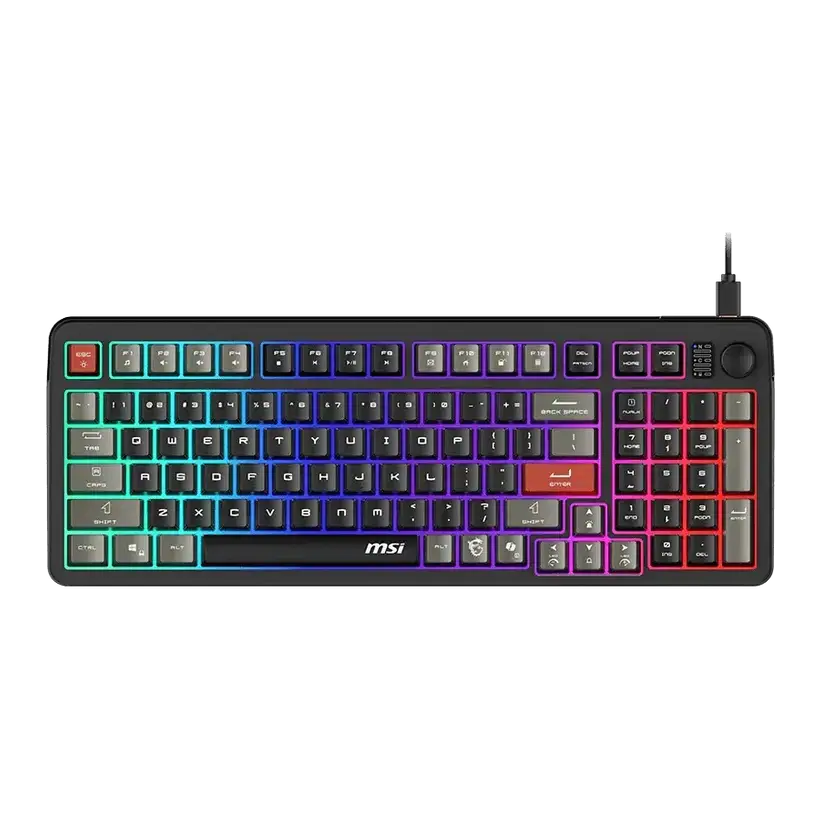 Clavier Gaming Rétroéclairé MSI FORGE GK110 – AZERTY — vue 2 — Connecto.ma