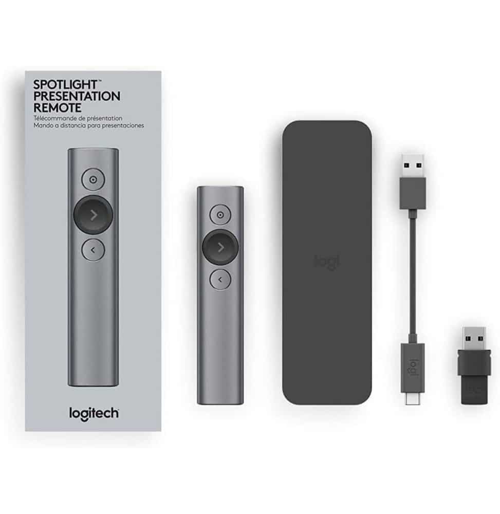 Logitech Spotlight Presenter (Gris) – Pointeur laser (910-004861)