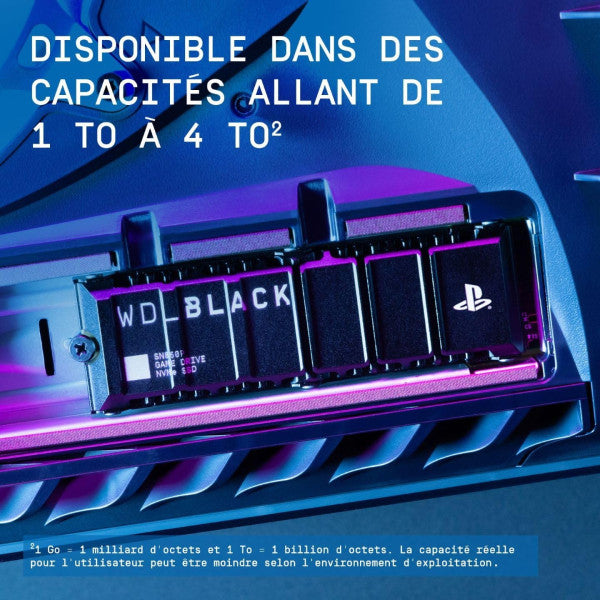 SSD WD_BLACK SN850P 2 To NVMe avec dissipateur pour PS5 – 7 300 Mo/s