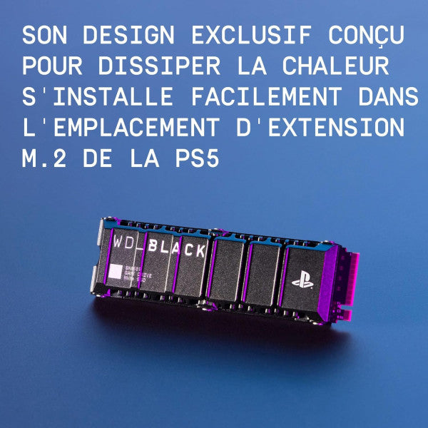 SSD WD_BLACK SN850P 2 To NVMe avec dissipateur pour PS5 – 7 300 Mo/s