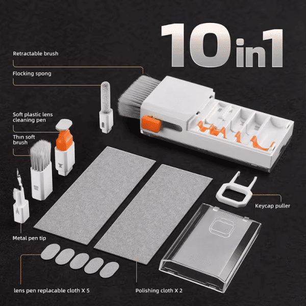 Kit de Nettoyage Électronique 10-en-1 – Entretien Complet pour Écrans, Claviers, Objectifs et Écouteurs – Image 2