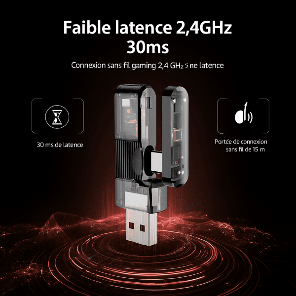 Casque Gaming Sans Fil 4-en-1 OneOdio – 60 h d’Autonomie &Latence 30 ms – Image 2