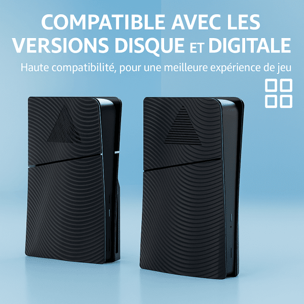 Capot de Protection Playstation Noir pour PS5 – Design Futuriste & Refroidissement Optimisé – Image 4