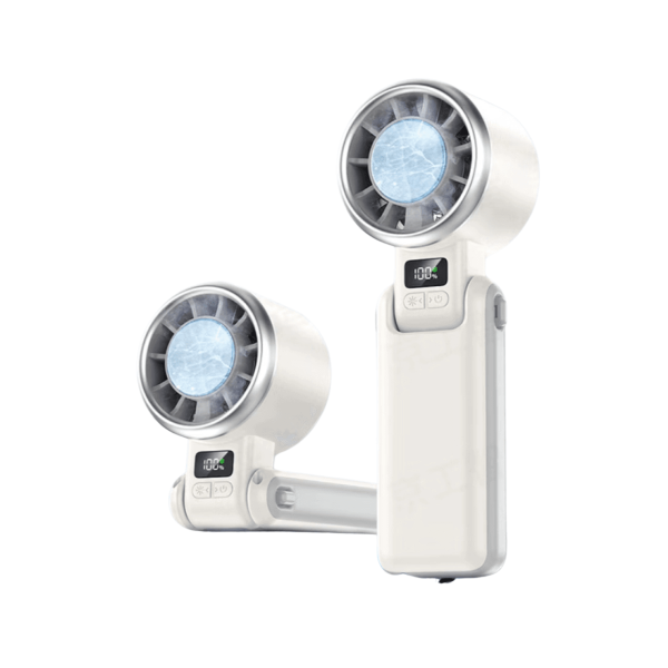 Mini Ventilateur Portable, Refroidisseur d’Air Puissant et Silencieux, Rechargeable, Clip Ceinture & Support stable – Ventilateur Compact pour Bureau, Voyage, Camping, Plage, Sport, Voiture, Maison