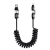 Câble de Charge Spirale 4-en-1 – 240W PD, 27W iPhone, Connecteurs USB/Type-C/Lightning (Noir)