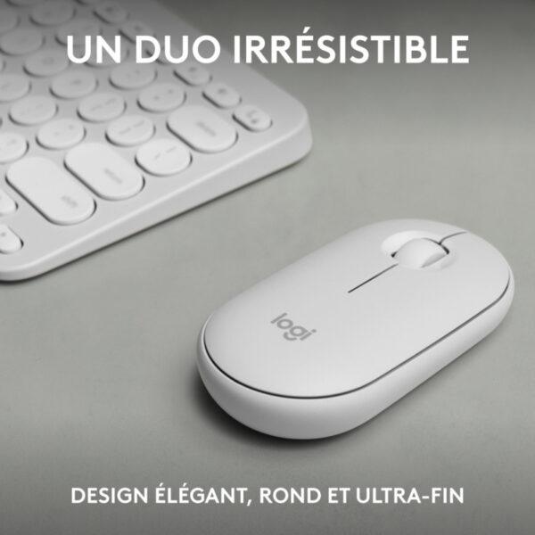 Logitech Pebble 2 Combo – Clavier Souris Sans Fil Bluetooth – Blanc – Image 2