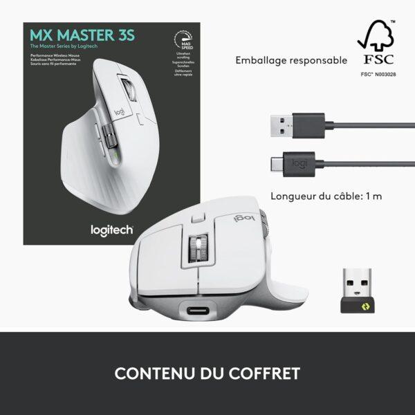 Logitech MX Master 3s Souris Sans fil bluetooth – Blanc – Image 7